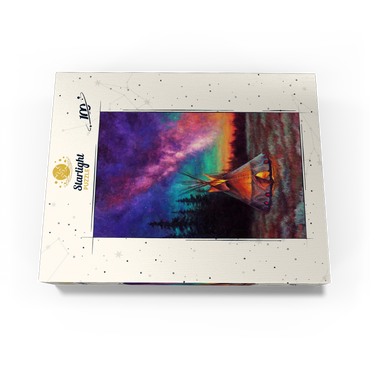 Illuminated Teepee Under Starry Night Sky 100 Jigsaw Puzzle box view3