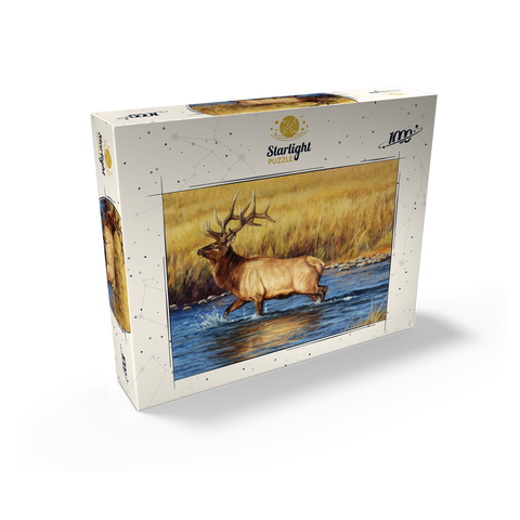 Bull Elk Crossing River in Autumn 1000 Jigsaw Puzzle box view2