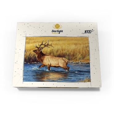 Bull Elk Crossing River in Autumn 1000 Jigsaw Puzzle box view3