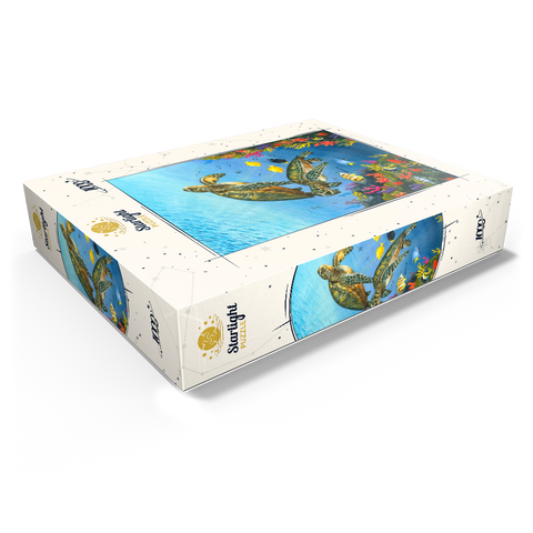 Vibrant Sea Turtles in Coral Reef Watercolor 1000 Jigsaw Puzzle box view1