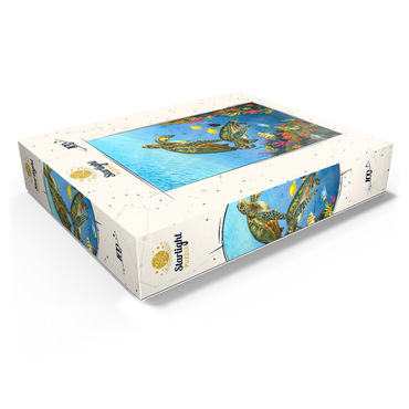 Vibrant Sea Turtles in Coral Reef Watercolor 100 Jigsaw Puzzle box view1