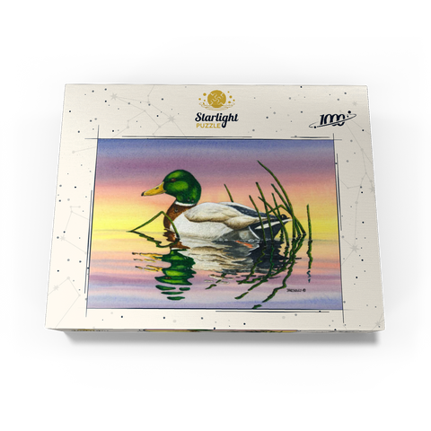 Mallard Duck at Sunset Reflection 1000 Jigsaw Puzzle box view3