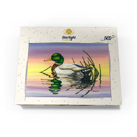 Mallard Duck at Sunset Reflection 500 Jigsaw Puzzle box view3