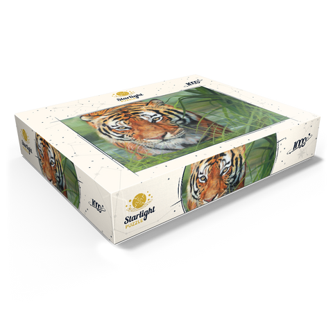 Tiger Stalking Through Lush Wetlands 1000 Jigsaw Puzzle box view1