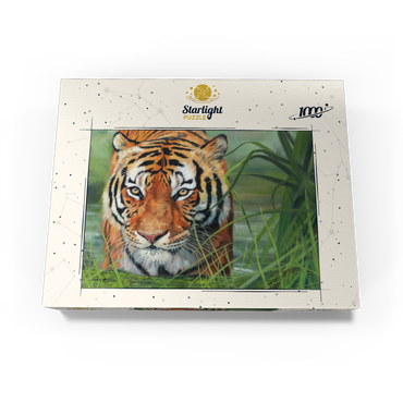 Tiger Stalking Through Lush Wetlands 1000 Jigsaw Puzzle box view3
