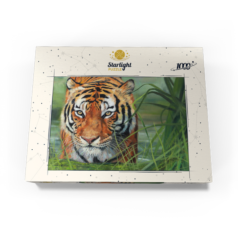 Tiger Stalking Through Lush Wetlands 1000 Jigsaw Puzzle box view3