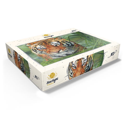 Tiger Stalking Through Lush Wetlands 100 Jigsaw Puzzle box view1