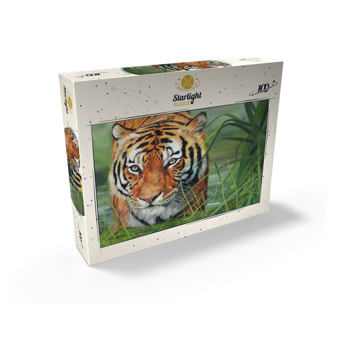 Tiger Stalking Through Lush Wetlands 100 Jigsaw Puzzle box view2