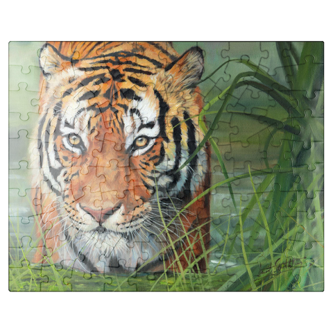 puzzleplate Tiger Stalking Through Lush Wetlands 100 Jigsaw Puzzle