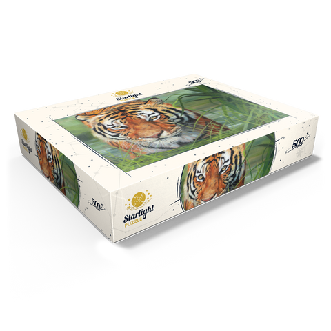 Tiger Stalking Through Lush Wetlands 500 Jigsaw Puzzle box view1