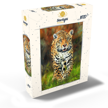Leopard Stepping Through Lush Grass 1000 Jigsaw Puzzle box view2