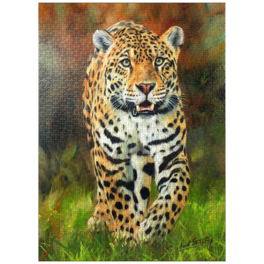 puzzleplate Leopard Stepping Through Lush Grass 1000 Jigsaw Puzzle