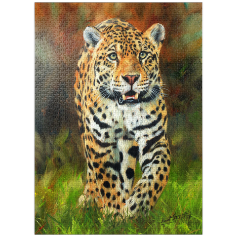 puzzleplate Leopard Stepping Through Lush Grass 1000 Jigsaw Puzzle