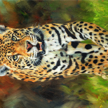 Leopard Stepping Through Lush Grass 1000 Jigsaw Puzzle 3D Modell