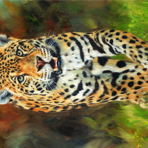 Leopard Stepping Through Lush Grass 1000 Jigsaw Puzzle 3D Modell