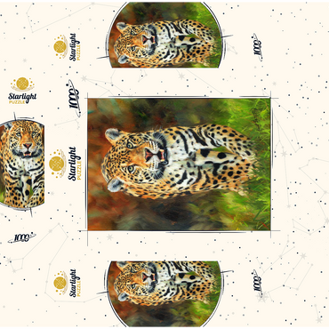 Leopard Stepping Through Lush Grass 1000 Jigsaw Puzzle box 3D Modell