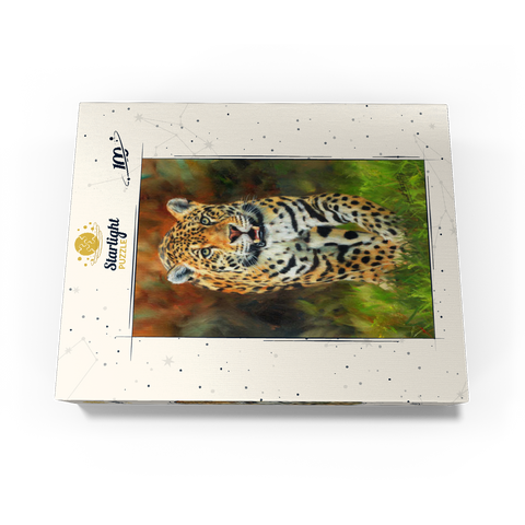 Leopard Stepping Through Lush Grass 100 Jigsaw Puzzle box view3