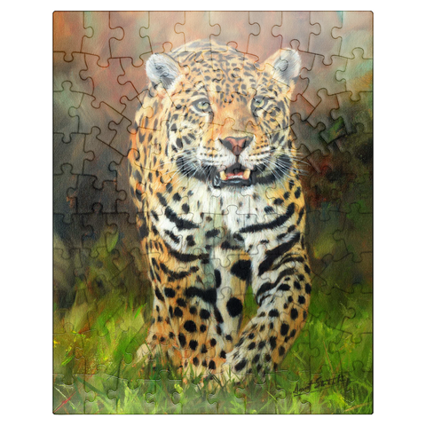 puzzleplate Leopard Stepping Through Lush Grass 100 Jigsaw Puzzle