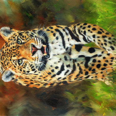 Leopard Stepping Through Lush Grass 100 Jigsaw Puzzle 3D Modell