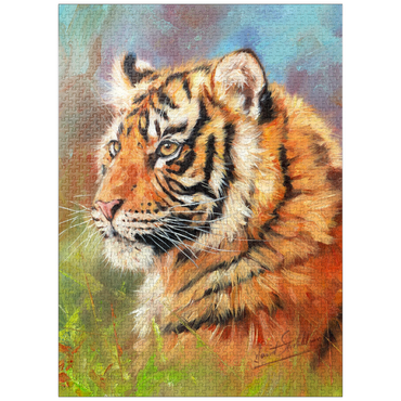 puzzleplate Portrait of a Tiger in Vibrant Colors 1000 Jigsaw Puzzle