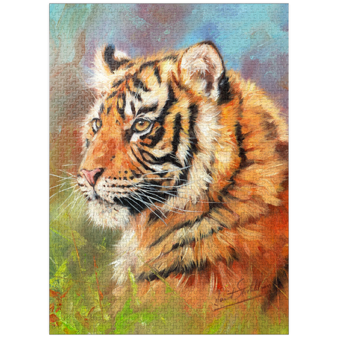 puzzleplate Portrait of a Tiger in Vibrant Colors 1000 Jigsaw Puzzle