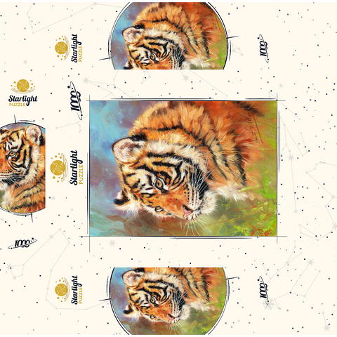 Portrait of a Tiger in Vibrant Colors 1000 Jigsaw Puzzle box 3D Modell