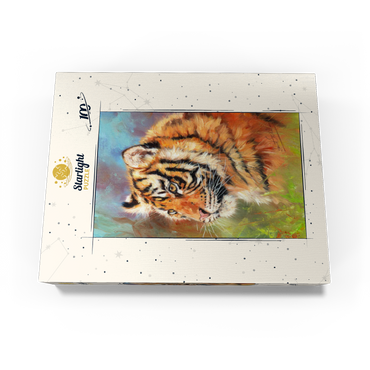 Portrait of a Tiger in Vibrant Colors 100 Jigsaw Puzzle box view3