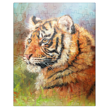 puzzleplate Portrait of a Tiger in Vibrant Colors 100 Jigsaw Puzzle