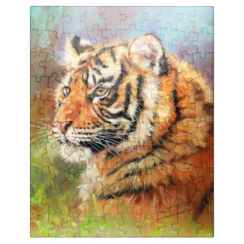 puzzleplate Portrait of a Tiger in Vibrant Colors 100 Jigsaw Puzzle