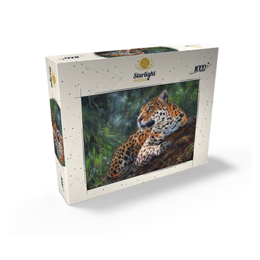 Leopard Resting on Forest Log 1000 Jigsaw Puzzle box view2