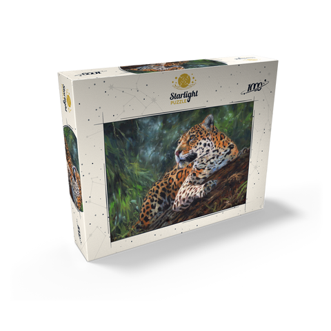 Leopard Resting on Forest Log 1000 Jigsaw Puzzle box view2