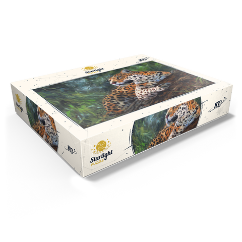 Leopard Resting on Forest Log 100 Jigsaw Puzzle box view1