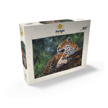 Leopard Resting on Forest Log 500 Jigsaw Puzzle box view2