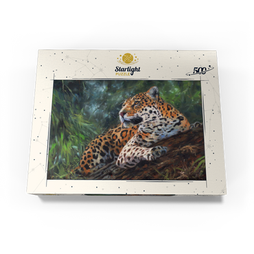 Leopard Resting on Forest Log 500 Jigsaw Puzzle box view3
