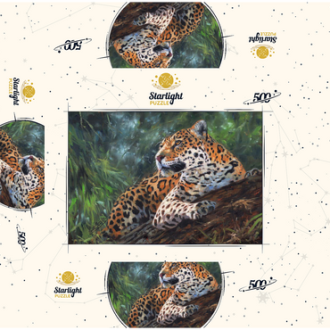 Leopard Resting on Forest Log 500 Jigsaw Puzzle box 3D Modell