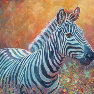 Vibrant Zebra Portrait in Abstract Art 1000 Jigsaw Puzzle 3D Modell