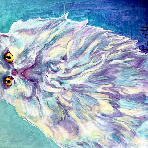 Colorful Persian Cat with Golden Eyes 1000 Jigsaw Puzzle 3D Modell