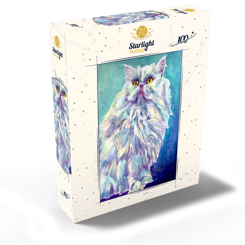 Colorful Persian Cat with Golden Eyes 100 Jigsaw Puzzle box view2