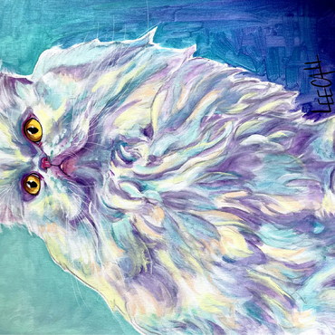 Colorful Persian Cat with Golden Eyes 100 Jigsaw Puzzle 3D Modell