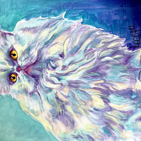 Colorful Persian Cat with Golden Eyes 100 Jigsaw Puzzle 3D Modell