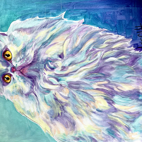 Colorful Persian Cat with Golden Eyes 500 Jigsaw Puzzle 3D Modell