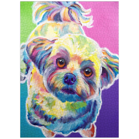 puzzleplate Colorful Shih Tzu with Playful Expression 1000 Jigsaw Puzzle