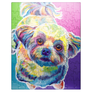 puzzleplate Colorful Shih Tzu with Playful Expression 100 Jigsaw Puzzle