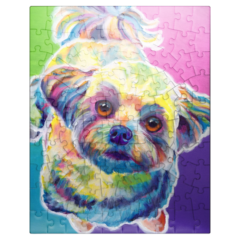 puzzleplate Colorful Shih Tzu with Playful Expression 100 Jigsaw Puzzle