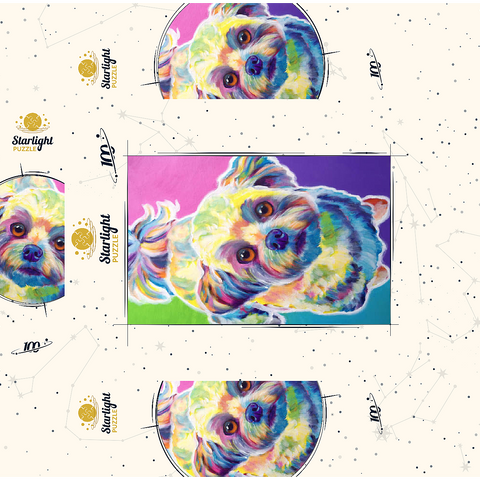 Colorful Shih Tzu with Playful Expression 100 Jigsaw Puzzle box 3D Modell