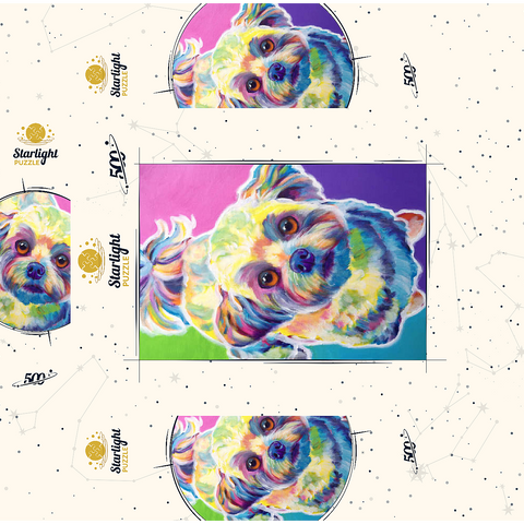 Colorful Shih Tzu with Playful Expression 500 Jigsaw Puzzle box 3D Modell