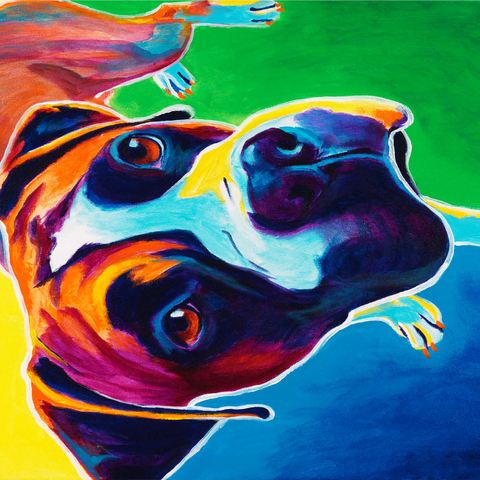 Colorful Boxer Dog Portrait in Bold Pop Art Style 1000 Jigsaw Puzzle 3D Modell