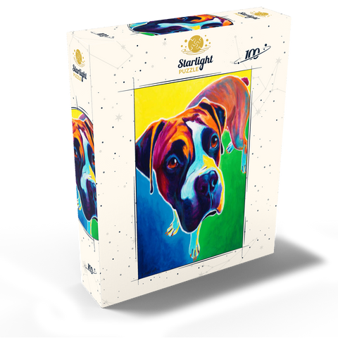 Colorful Boxer Dog Portrait in Bold Pop Art Style 100 Jigsaw Puzzle box view2