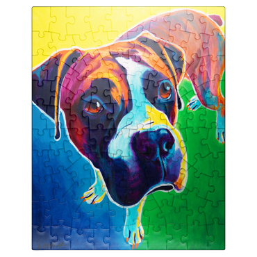 puzzleplate Colorful Boxer Dog Portrait in Bold Pop Art Style 100 Jigsaw Puzzle