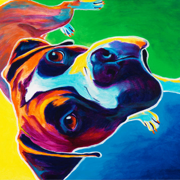 Colorful Boxer Dog Portrait in Bold Pop Art Style 100 Jigsaw Puzzle 3D Modell